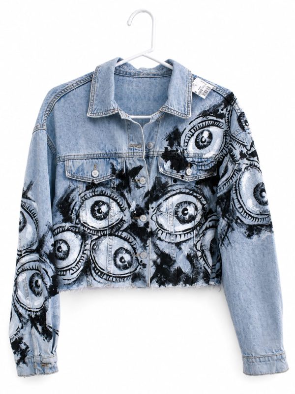 CHAQUETAS DENIM CROP OJOS